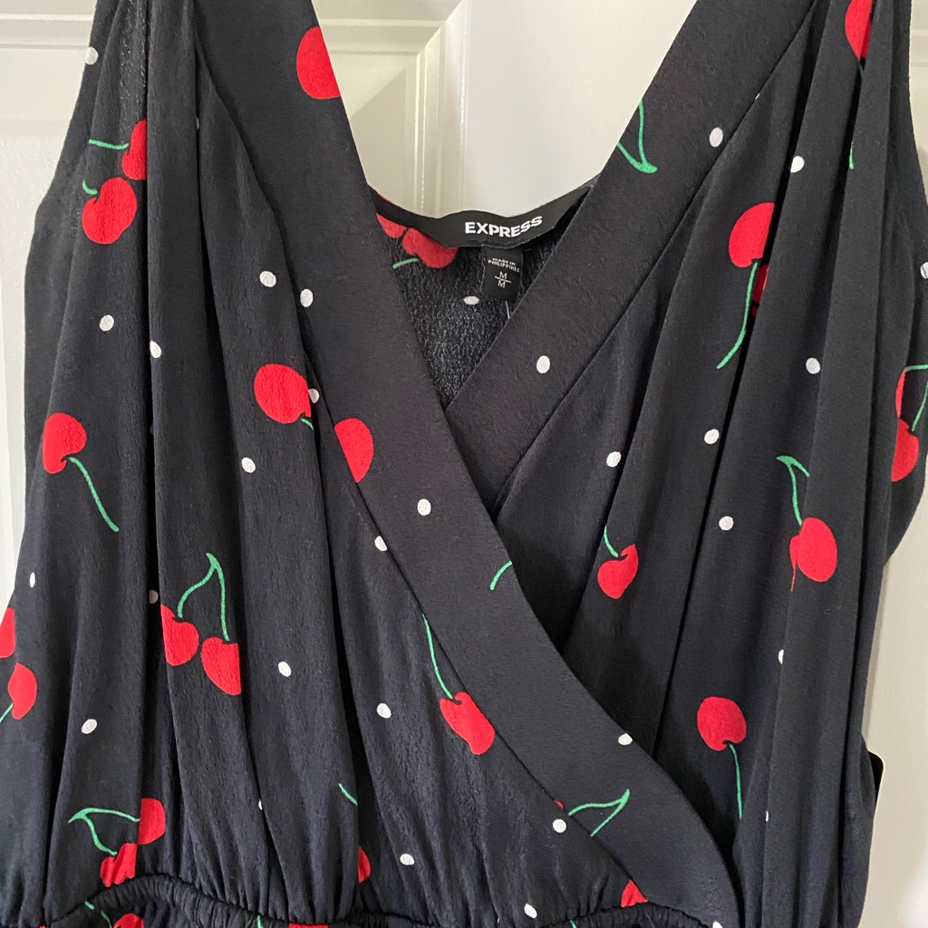 Express Black Cherry Print Jumpsuit
